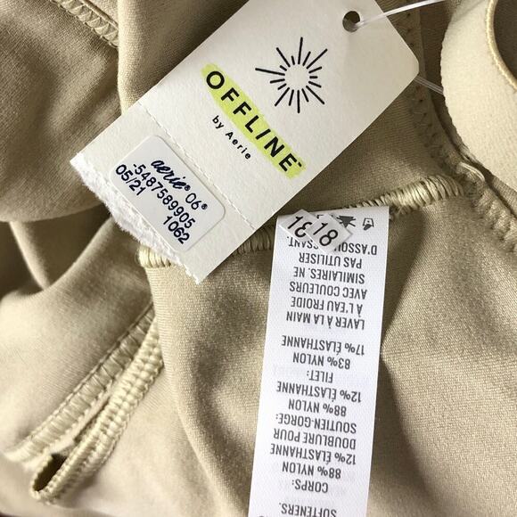 Offline by Aerie Real Me Sports Bra Strappy Back Medium Support Tan NWT XL - Picture 3 of 6